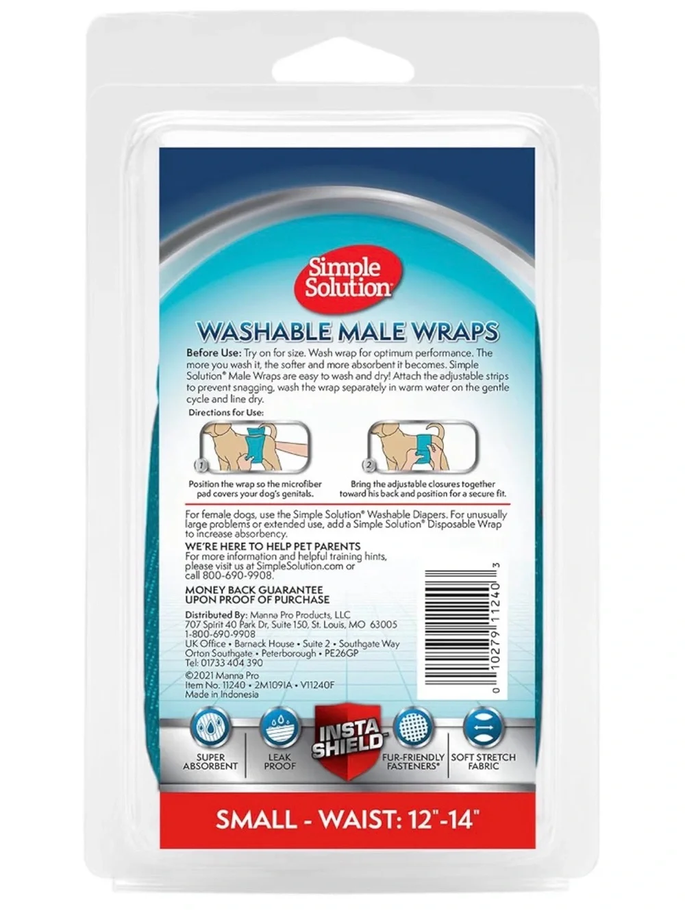 Simple Solution Washable Male Wraps - Blue